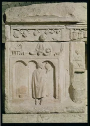 Relief, das einen Weinhändler darstellt, 2.-3. Jahrhundert